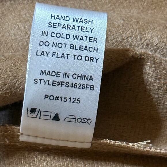 Fab'rik Womens Mocha Mousse Tan Vegan Leather Faux Wrap Bodycon Midi Skirt Large - Picture 9 of 9